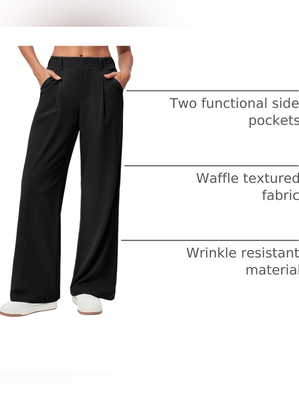 Ewedoos women’s Black Wide Leg Pants with Tag stretchy